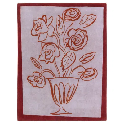 Pre-owned Cc-tapis Orlando Collection Summer Roses Rug By Luke Edward Hall In Gray