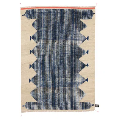 Pre-owned Cc-tapis Primitive Weave 4 In Navy Finish,  Handmade Rug By Chiara Andreatti In Blue