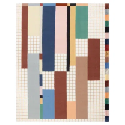 Pre-owned Cc-tapis Raag Collection - Raag Rectangular Grid 1 Handmade Rug By Doshi Levien In Sand