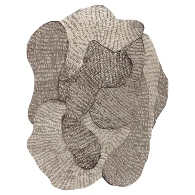 Pre-owned Cc-tapis Swarm Handmade Rug In Wool By Marléne Huissoud In Gray
