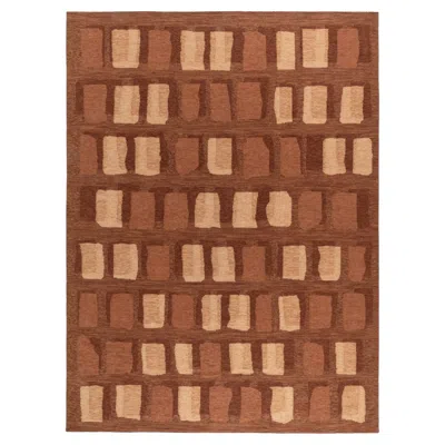 Pre-owned Cc-tapis Tessera Overlay Large Rug In Rust By Yabu Pushelberg In Brown