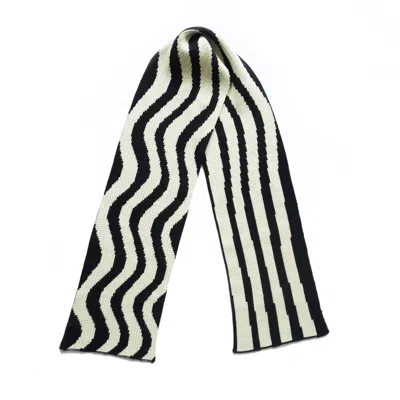 Ccy Currency Women's Black / Neutrals Striped Scarf -  Popcorn / Black