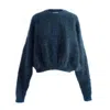 Ccy Currency Women's Mohair Zigzag Bubble Sweater - Dark Green Melange In Green