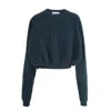 Ccy Currency Women's Mohair Zigzag Bubble Sweater - Dark Green Melange In Green