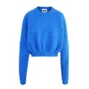 Ccy Currency Women's Mohair Zigzag Bubble Sweater - Electric Blue In Blue