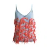 Ccy Currency Women's The Venus From The Water Top -  Stone Grey & Coral Red In Gray/orange/red