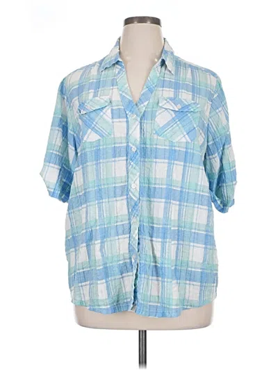 Pre-owned C.d. Daniels Short Sleeve Blouse In Blue