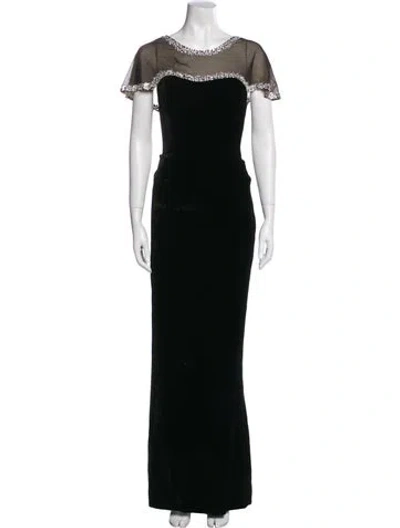 Pre-owned Cd Greene Crew Neck Long Dress In Black