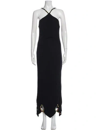 Pre-owned Cd Greene Halterneck Long Dress In Black