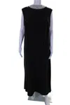 Cd Greene Womens Pearled Round Neck Sleeveless Overlaid Maxi Gown Black In Black