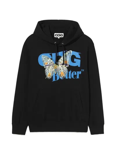 Cdg 蝴蝶印花连帽衫 In Black