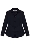 Cdg By Comme Des Garçons Tailored Navy Wool Jacket In Black