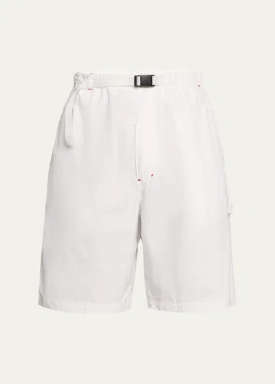 Cdg Homme Men's Belted Oxford Carpenter Shorts In 1 - White