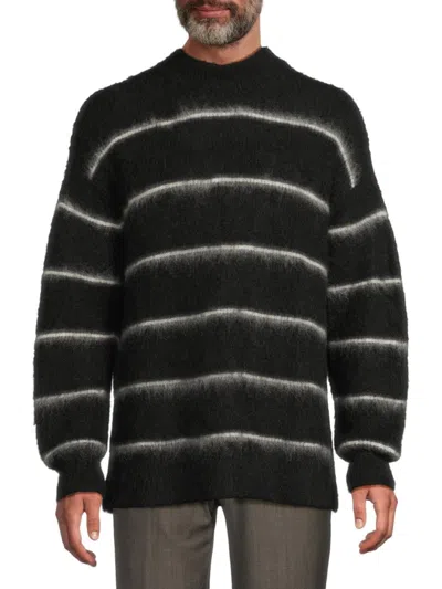 Cdg Homme Men's Striped Wool-blend Sweater In Black