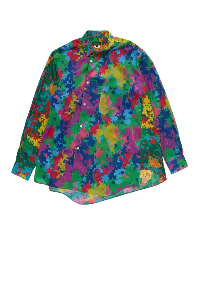Cdg Homme Plus Lawn Camo Print Asymetrical Shirt 1-multi