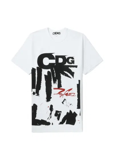 Cdg Logo印花t恤 In White