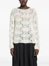 Cdg Open-knit Sweater In White