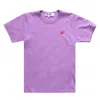 Cdg Play Heart Emblem T-shirt In Purple In Purple