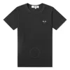Cdg Play Heart Embroidered T-shirt In Black