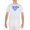 Cdg Play Heart Print Cotton T-shirt In White
