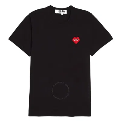 Cdg Play Invader Heart Pixel T-shirt In Black