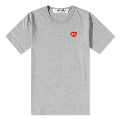 Cdg Play Invader Heart Pixel T-shirt In Grey