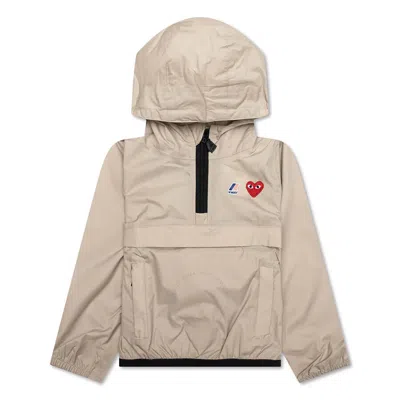 Cdg Play Kids X K-way Half Zip Jacket In Beige