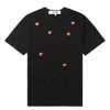 Cdg Play Multi Heart Printed Cotton T-shirt In Black