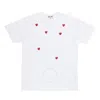 Cdg Play Multi Heart Printed Cotton T-shirt In White