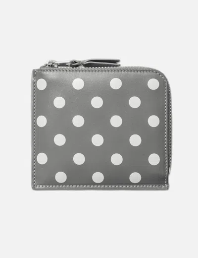 Cdg Play Polka Dots Print Wallet In Gray