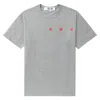 Cdg Play Triple Heart Short-sleeve T-shirt In Grey