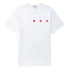 Cdg Play Triple Heart Short-sleeve T-shirt In White