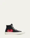 Cdg Play X Converse Chuck Taylor Canvas High-top Sneakers In Black