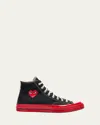 Cdg Play X Converse Chuck Taylor Canvas High-top Sneakers In White