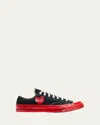 Cdg Play X Converse Red Sole Canvas Low-top Sneakers In Black