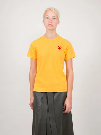 Cdg Play Yellow Small Heart Tee