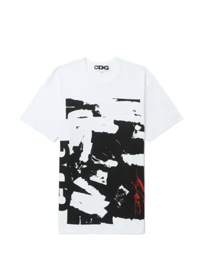 Cdg 图案印花t恤 In White