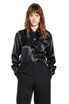 Cdgcdg Shiny Satin Bowtie Shirt In Black