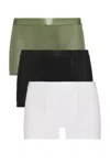 Cdlp 3 X Boxer Trunks In Black  White  & Sage