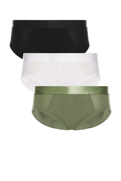 Cdlp 3 X Y Briefs In Black  White  & Sage