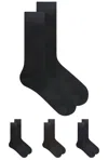 Cdlp 6 X Cotton Socks In Black  Dark Brown  & Dark Navy