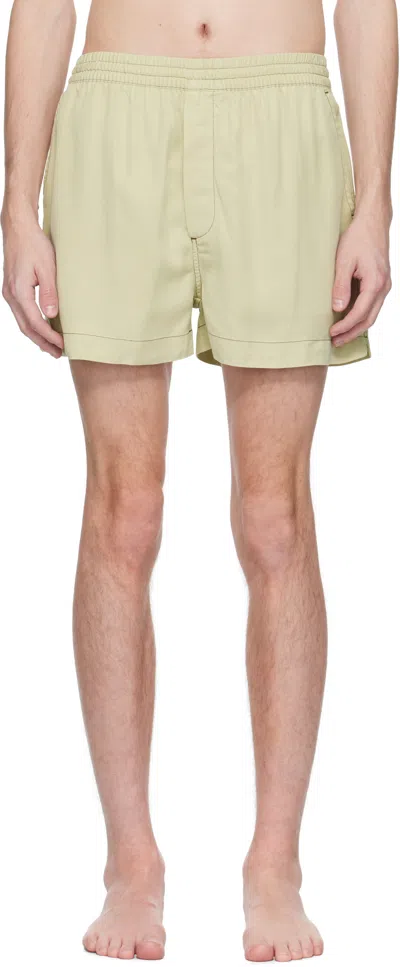 Cdlp Beige Pool Swim Shorts In Over Dye Lemongrass
