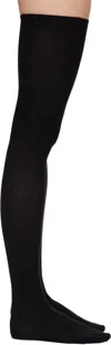 Cdlp Black Over Knee Wool Rib Socks In Black