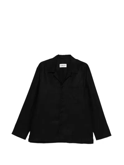Cdlp Camp-collar Lyocell Pyjama Shirt In Black