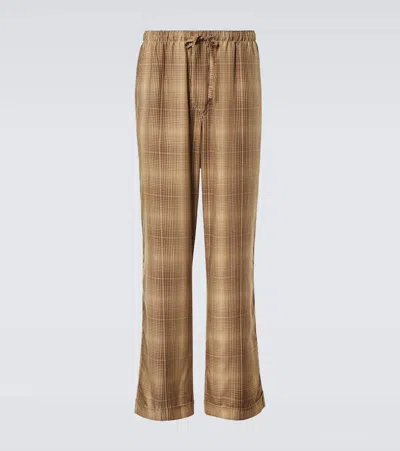 Cdlp Checked Pajama Pants In Beige