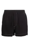 Cdlp Contrast-stitch Elasticated-waist Shorts In Black