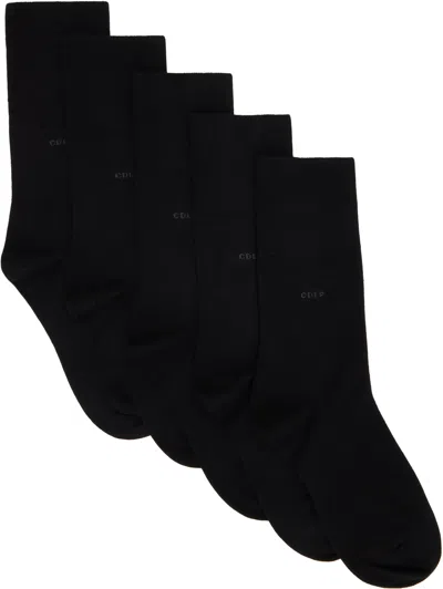 Cdlp Five-pack Black Mid-length Socks