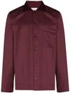 Cdlp Men's Long-sleeve Satin Home Suit Shirt