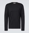 Cdlp Mens Black Long-sleeved Crewneck Relaxed-fit Woven T-shirt