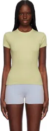 Cdlp Khaki Rib T-shirt In Lemon Grass